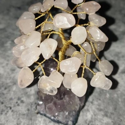 Árvore felicidade Quartzo rosa