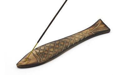 Porta incenso madeira peixe