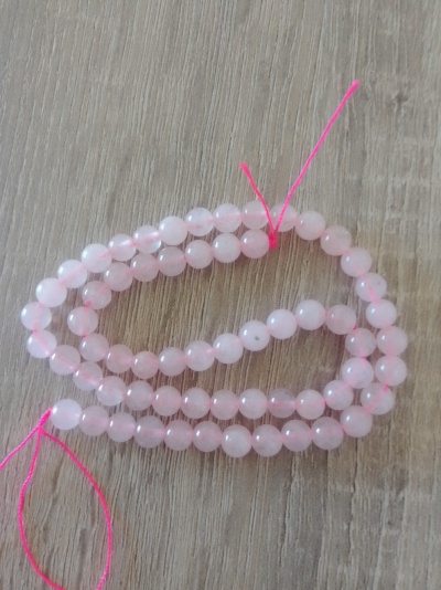 Fiada quartzo rosa de 6mm