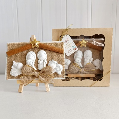 Presépio em Tela Rústica