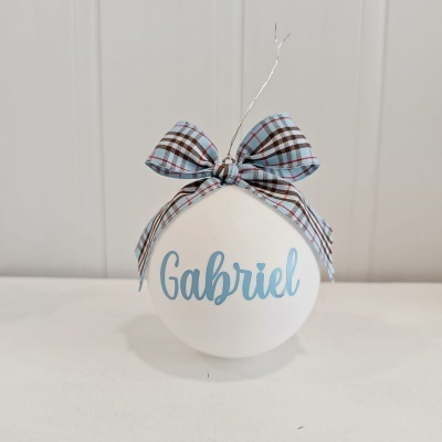 Bola Natal Branca Personalizada