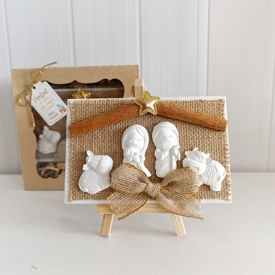 Presépio em Tela Rústica