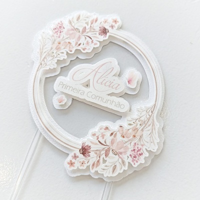 Topo de Bolo Personalizado em Scrapbook