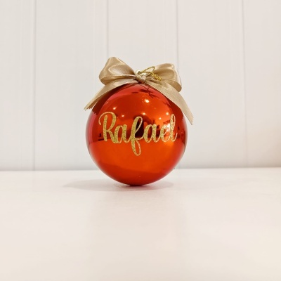 Bola Natal Vermelha Personalizada
