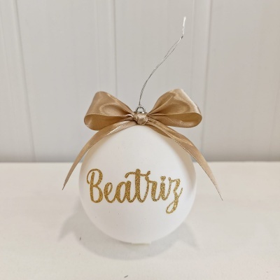 Bola Natal Branca Personalizada