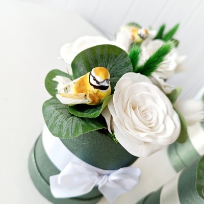 Box flores verde e creme