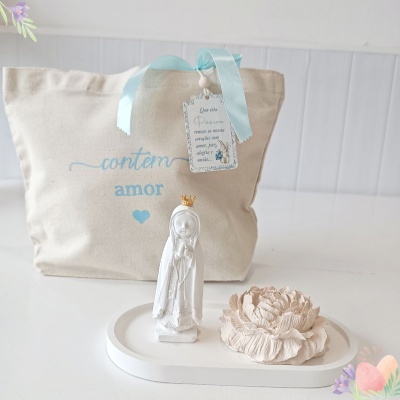 Sra de Fátima com peónia Sra de Fátima com peónia