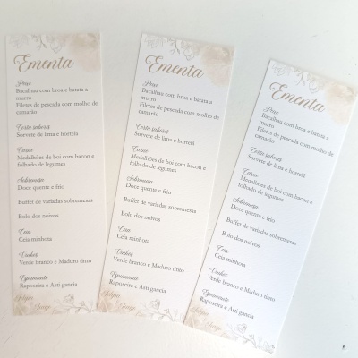 Ementa personalizada Ementa personalizada