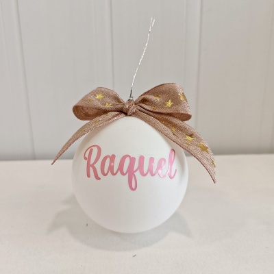 Bola Natal Branca Personalizada