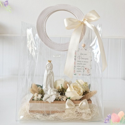 Arranjo de Flores com Sra de Fátima Arranjo de Flores com Sra de Fátima