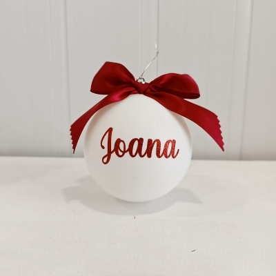 Bola Natal Branca Personalizada