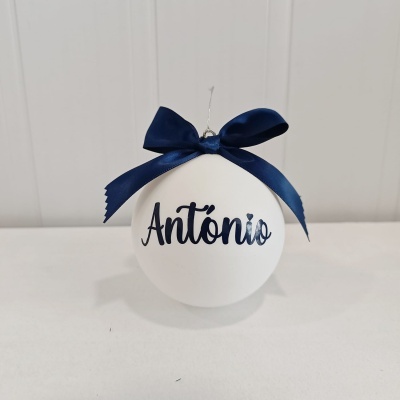 Bola Natal Branca Personalizada
