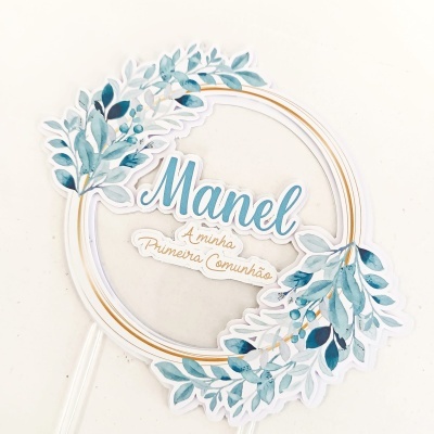 Topo de Bolo Personalizado em Scrapbook