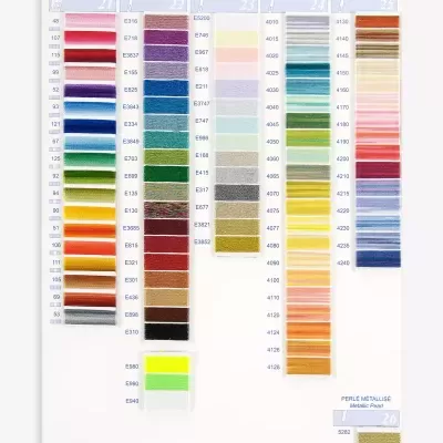 Carta de cores fios Mouliné e Perlé (Marca DMC)