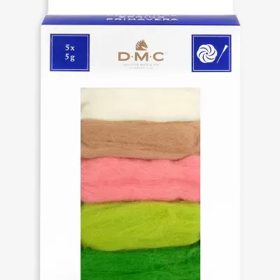 Lã cardada para Feltragem - Pack 5 Cores DMC