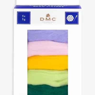 Lã cardada para Feltragem - Pack 5 Cores DMC