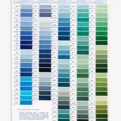 Carta de cores fios Mouliné e Perlé (Marca DMC)
