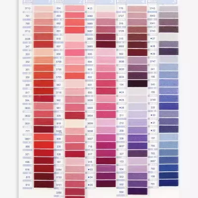 Carta de cores fios Mouliné e Perlé (Marca DMC)