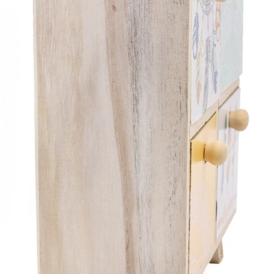 Caixa Madeira 4 Gav. 8x18x21cm