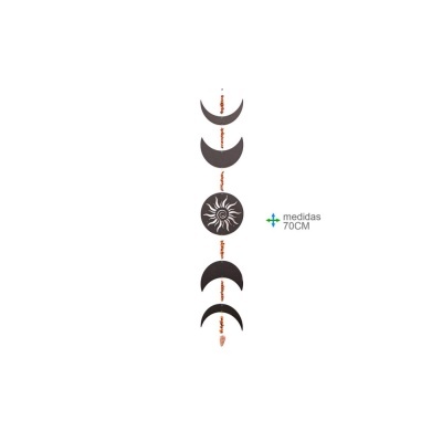 Pendente Lunar de Ametista e Outras Pedras 70cm