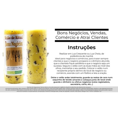 Velão Ritual Bons Negócios 17x7cm