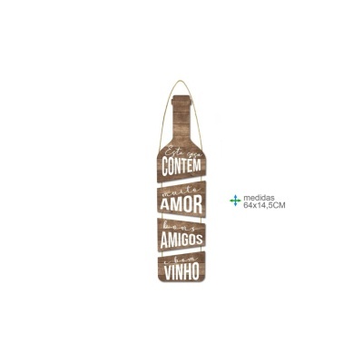 Placa Parede Frases MDF 65x16x0,6cm