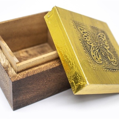 Caixa de Madeira Decorada 7.5X7.5X5 Caixa de Madeira Decorada 7.5X7.5X5