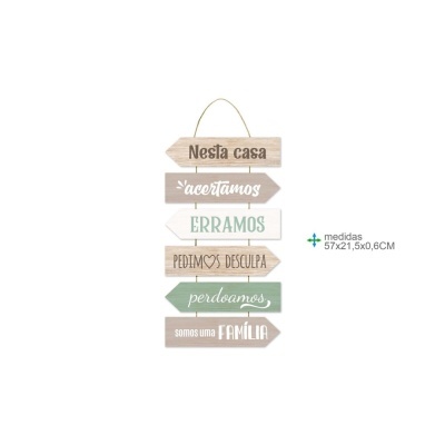 Placa Parede Frases MDF 57x21,5x0,6cm