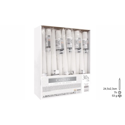 Vela Mesa Castiçal Branca 53gr 24,5x2,3cm