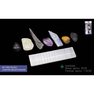 Kit Proteção Contra Negatividade 7 Pedras com Selenita