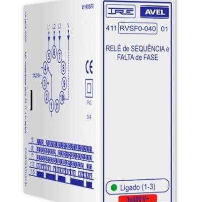 Rele Sequencia e Falta de Fase 400V 411 RVSF0-040 01 AVEL