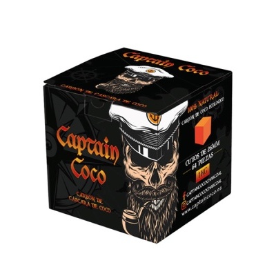 CARVÃO PREMIUM CAPTAIN COCO - 1 KG - 64 CUBOS
