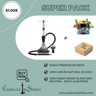 PACK SHISHA PREMIUM MS BLACK DIAMOND 58CM