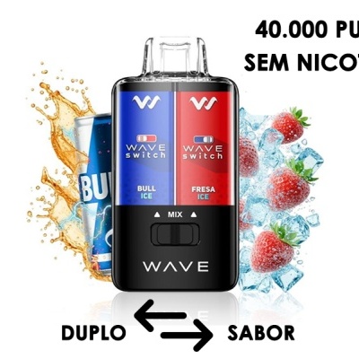 VAPE DESCARTÁVEL DUAL 40000 PUFFS - BEBIDA ENERGÉTICA E GELO & MORANGO E GELO