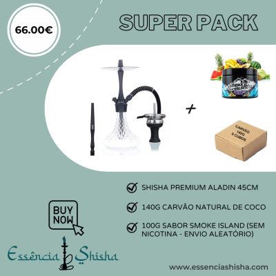 PACK SHISHA PREMIUM ALADIN ALUX 380 45CM