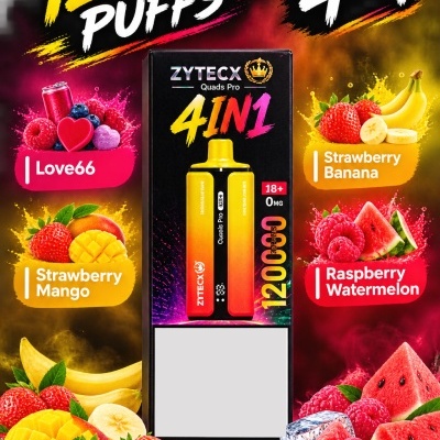 VAPE DESCARTÁVEL 4 EM 1 - 120.000 PUFFS - Love66 | Strawberry Mango | Strawberry Banana | Raspberry Watermelon