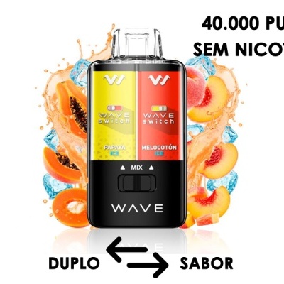 VAPE DESCARTÁVEL DUAL 40000 PUFFS - PAPAIA E GELO & PÊSSEGO E GELO