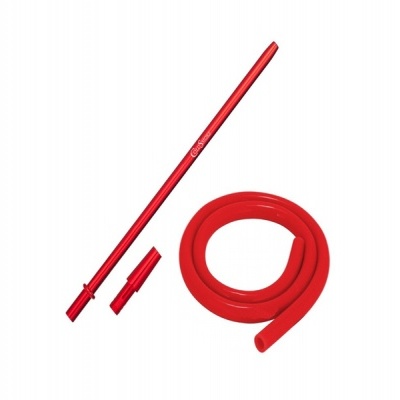 Mangueira Silicone + Boquilha Alumínio VERMELHO