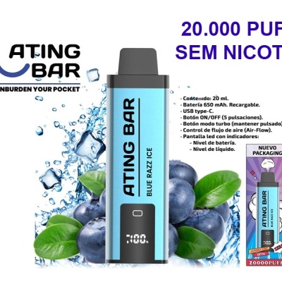 VAPE DESCARTÁVEL 20000 PUFFS - FRAMBOESA, MIRTILO E GELO