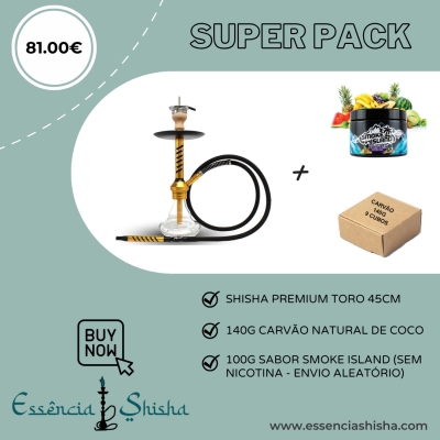 PACK SHISHA PREMIUM TORO HOOKAH TWISTER 45CM