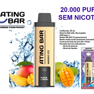 VAPE DESCARTÁVEL 20000 PUFFS - MANGA E GELO