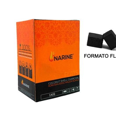 CARVÃO NARINE FLAT - 1 KG - 108 PEDAÇOS