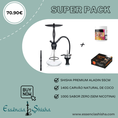 PACK SHISHA PREMIUM ALADIN ALUX CAPTAIN 55CM