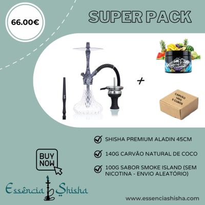 PACK SHISHA PREMIUM ALADIN ALUX 380 45CM