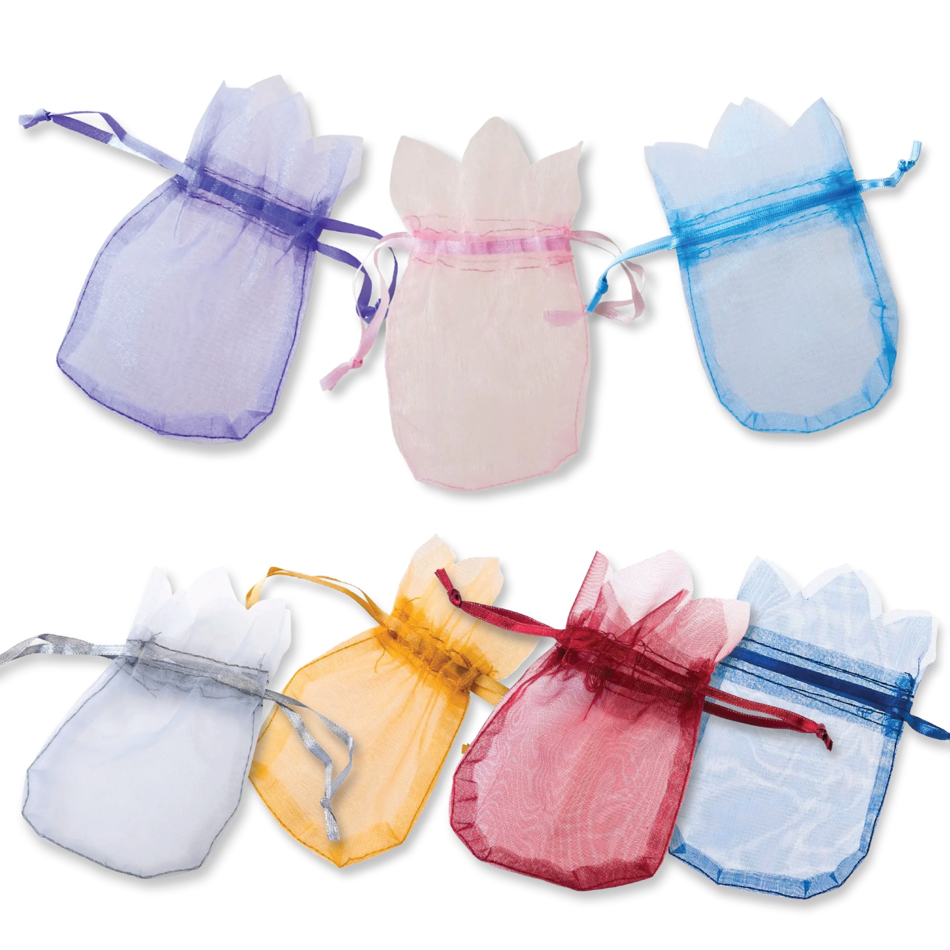 24 Sacos de Organza c/ efeito Flor A004