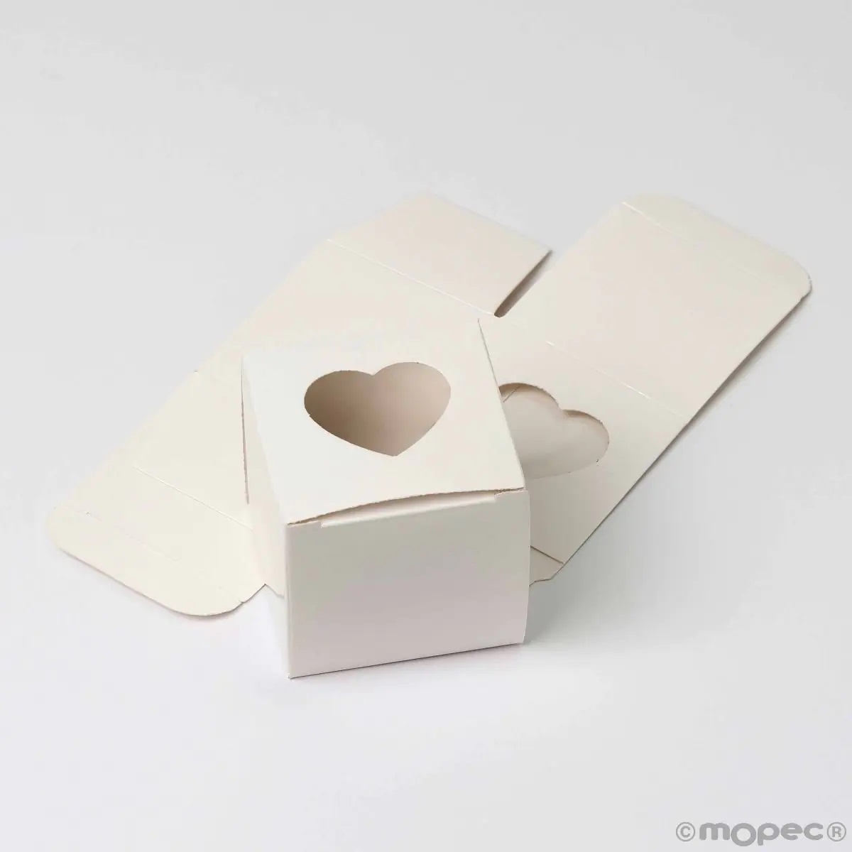 25 Caixas brancas com janela coração E12