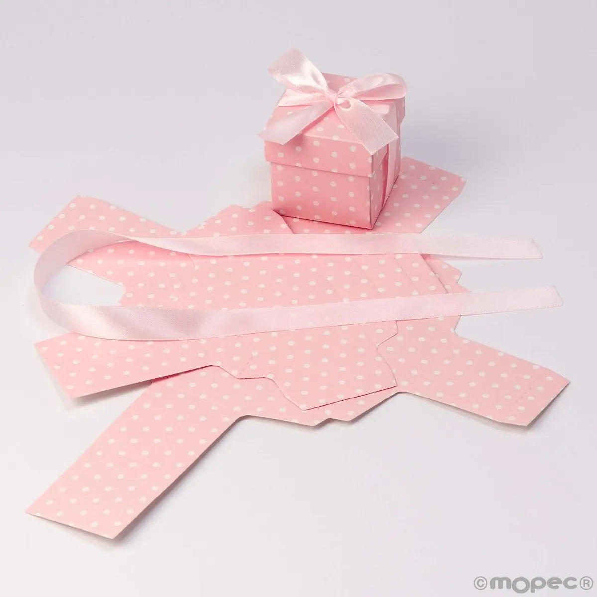 25 Caixas Azul/Rosa Bolinhas c/ Fita E13