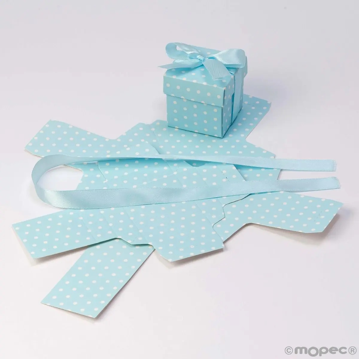 25 Caixas Azul/Rosa Bolinhas c/ Fita E13