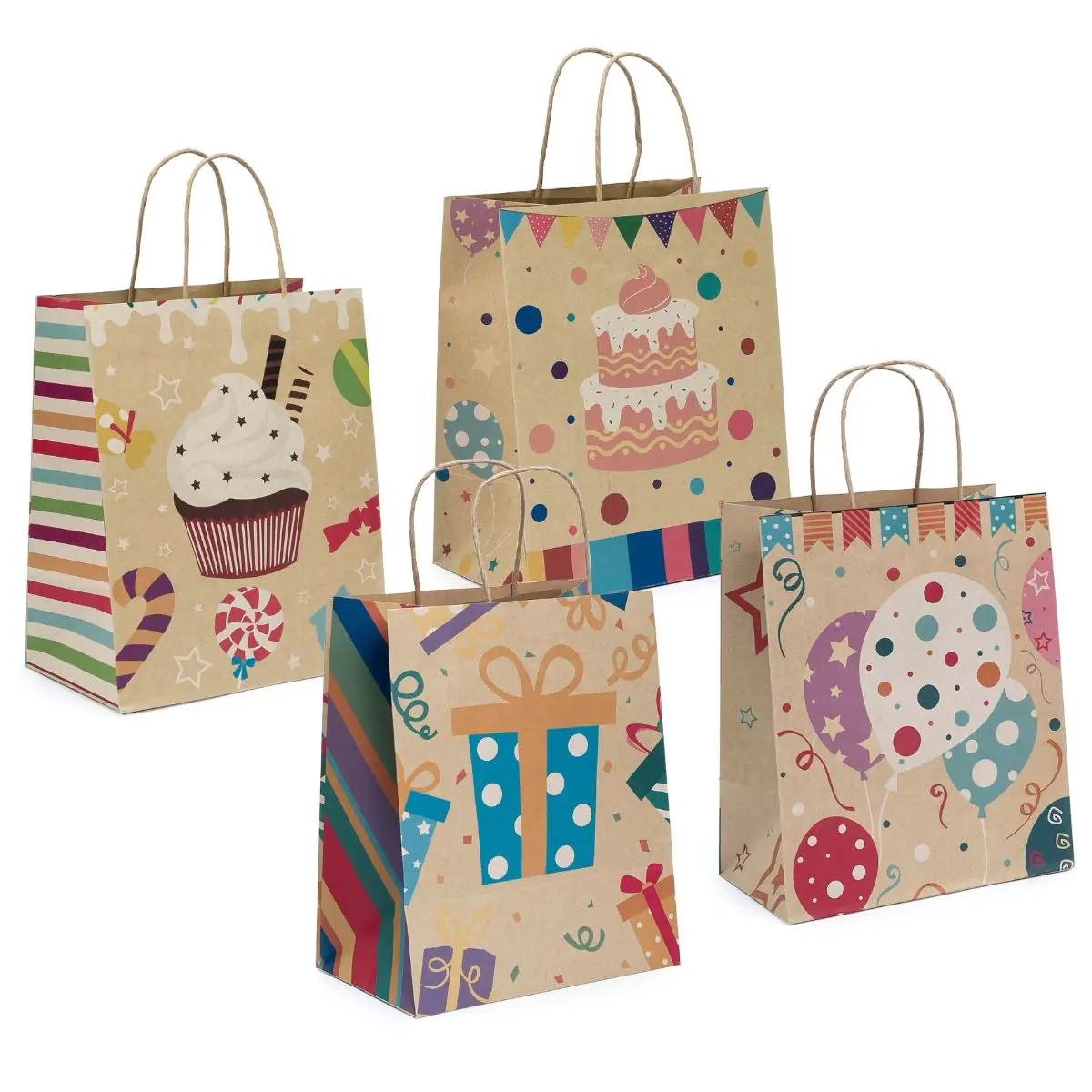 12 Sacos Kraft Festivos E4