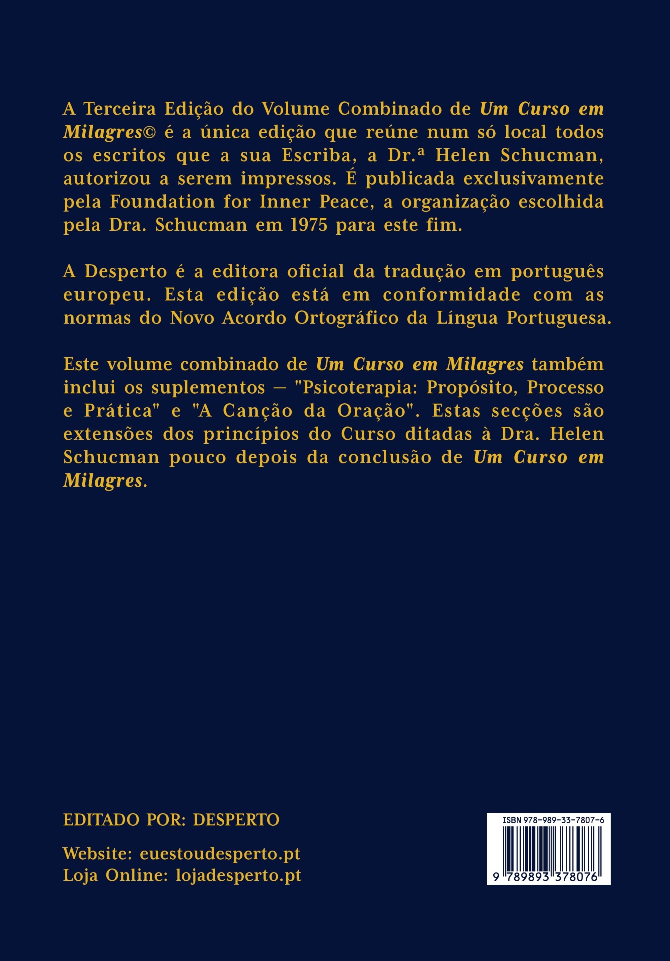 Um Curso Em Milagres [Capa Dura em Português Portugal]